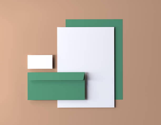 modelo de mockup de papelaria branca para apresentação de identidade de marca e designers - material de escritório - fotografias e filmes do acervo