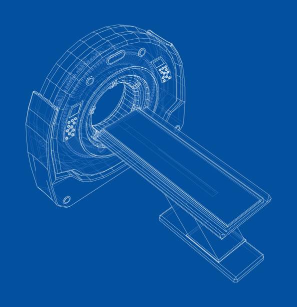 Open Rmi Machien Drawing Mri Machine Drawing Vectoriels et illustrations libres de droits - iStock