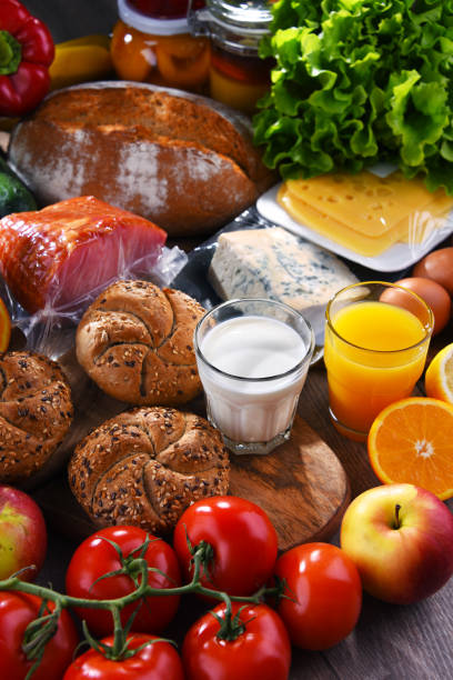 istock Assorted organic food products on the table 1303289519