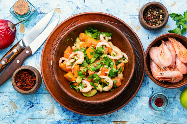 istock Salad with tamarillo,shrimps and avocado 1303296471