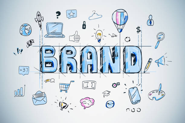 istock Creative brand sketch drawn on concrete wall 1303303634
