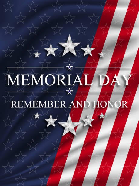 illustrazioni stock, clip art, cartoni animati e icone di tendenza di memorial day con bandiera nazionale degli stati uniti. festa nazionale degli stati uniti. - backgrounds us memorial day patriotism american flag