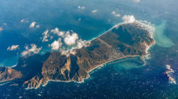 Photo of Aerial view of Niijima Island, Tokyo, Japan.