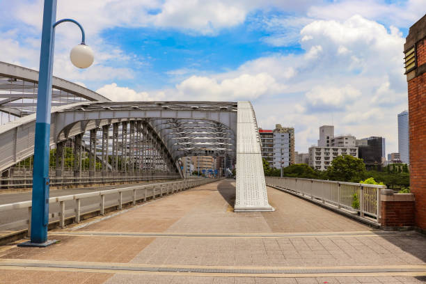 istock Sidewalk on the bridge over Okawa River in Osaka 1303309131