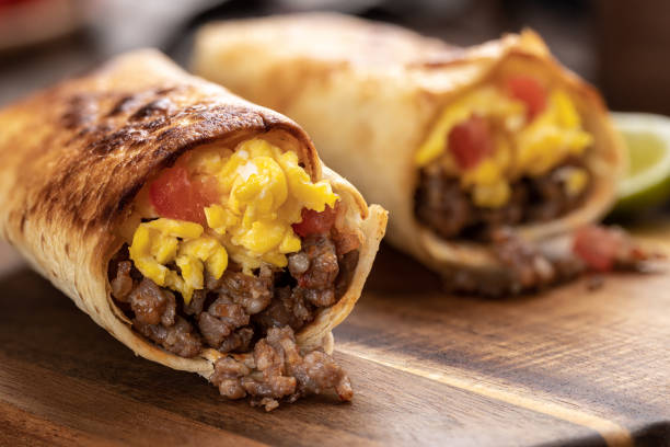 istock Breakfast Burritos With Egg, Sausage and Tomato 1303309870
