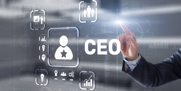 istock CEO concept. Businessman pressing virtual screen inscription boss 1303313003