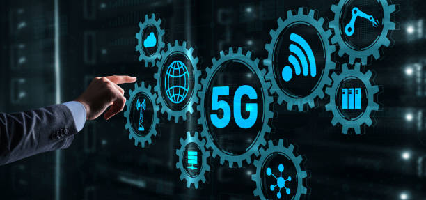 istock Businessman is pressing on the virtual screen 5G. Fast communication concept 1303313576