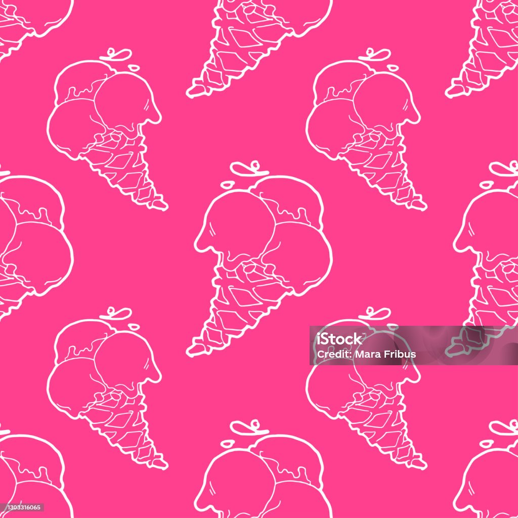 Pink Ice Pattern Pink Icecream Seamless Pattern Stock Illustration - Download Image Now ...