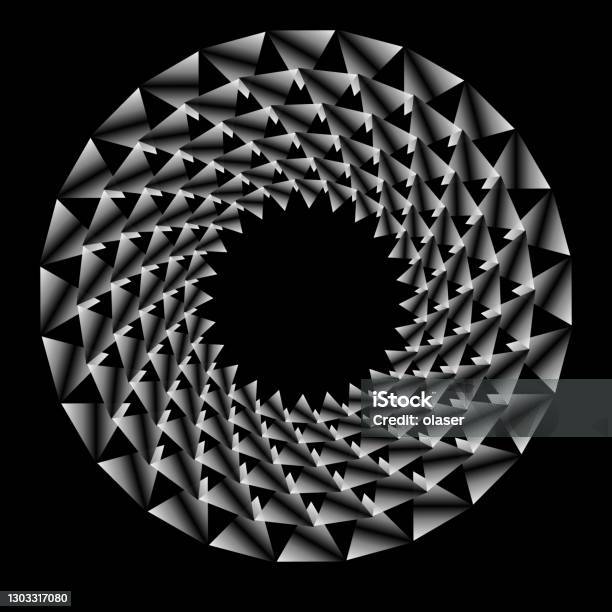 Sharp Triangle Pattern Sharp Triangle Shapes In Orbit Around Copy Space Stock Illustration ...