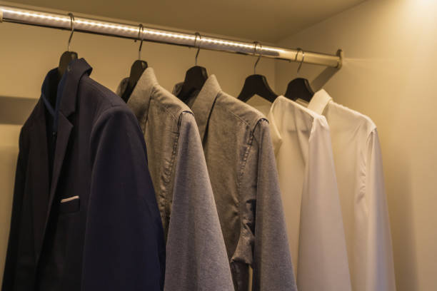 istock modern wardorbe with set of clothes 1303317264