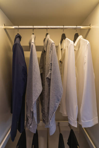 istock modern wardorbe with set of clothes 1303317285