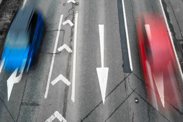 istock Speeding traffic on highway from above 1303318241