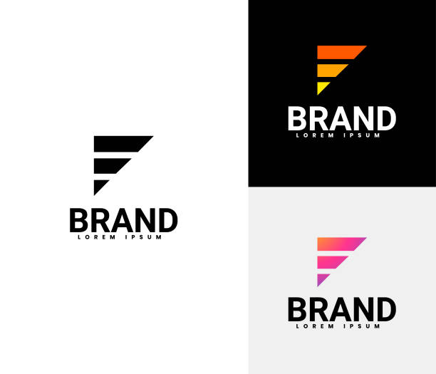illustrations, cliparts, dessins animés et icônes de ensemble de logo f - letter f