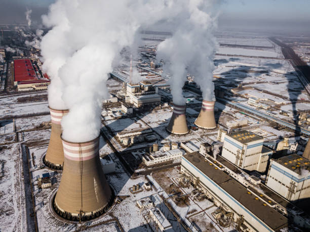 istock Aerial View of Coal Fired Power Station in Winter 1303321163