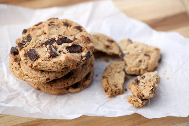 istock Studio shot of chocolate chip cookies 1303321406