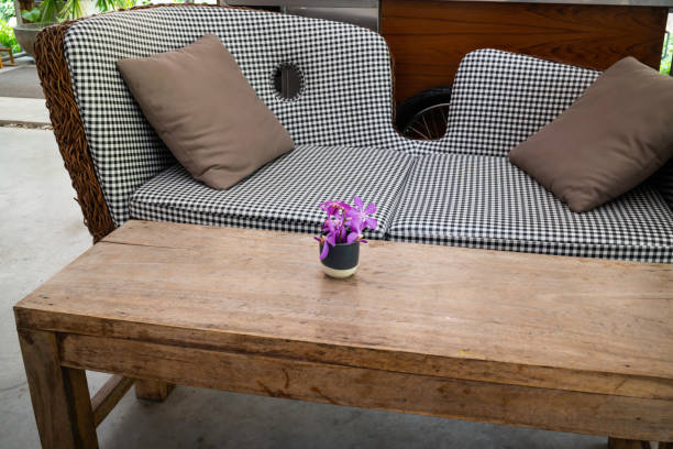 istock Simple resort furniture seat setting arrangement 1303322055