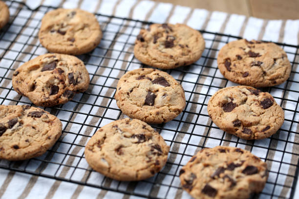 istock Studio shot of chocolate chip cookies 1303322100