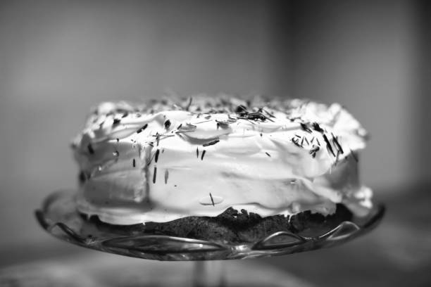 istock Delicious black and white birthday cake 1303322255