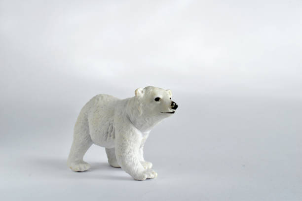 istock Polar bear on a white field. Children's toy. 1303322472