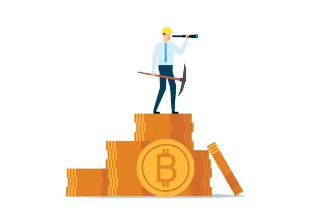 Vector illustration of Bitcoin