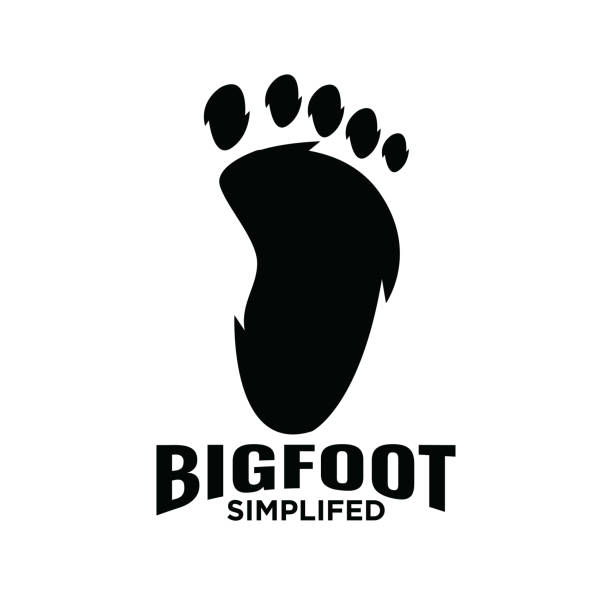 Big foot yeti icon design Big foot yeti with footprint vector icon illustration design isolated background large stock illustrations