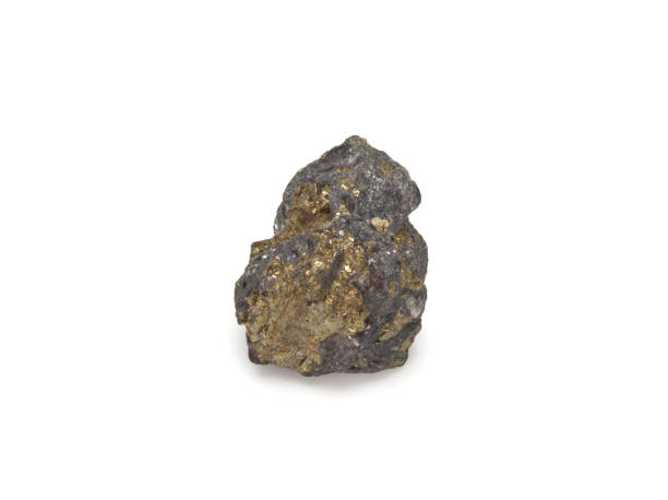 istock Natural Pyrite on white background 1303331125