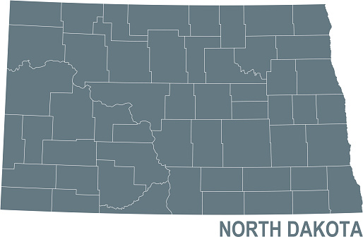 Basic Map Of North Dakota Including Boundary Lines Stock Illustration