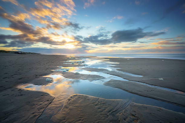 istock Sunset over beach at North sea coast 1303336151