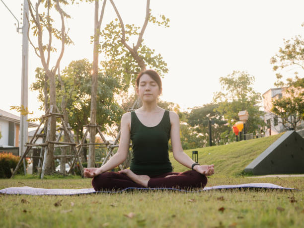 istock Asian female exercise via yoga. 1303336562