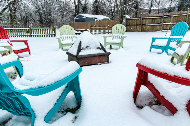 istock Adirondack Chais in the Snow 1303341229