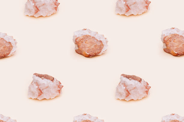 Beautiful stone calcite mineral on light background. Natural translucent gemstone solid.