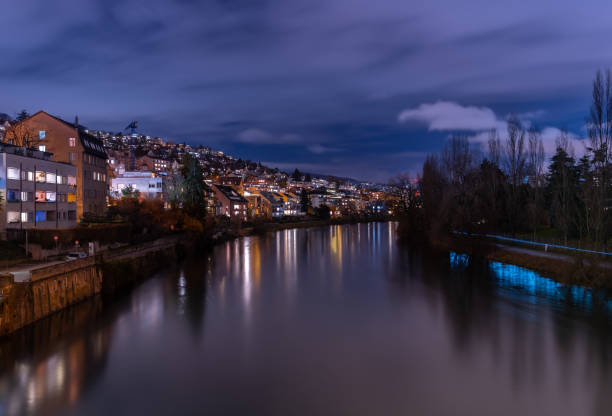 istock Night view of Zurich and river Limmat 1303342346