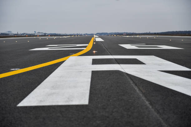 istock Tarmac detail on a newly constructed airplane runway 1303344227