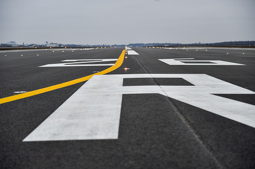 Tarmac detail on a newly constructed airplane runway