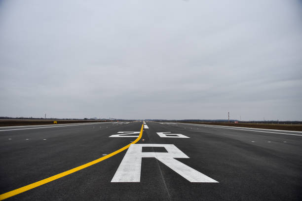istock Tarmac detail on a newly constructed airplane runway 1303344230