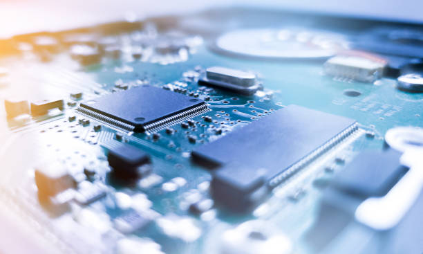 istock close up of the blue circuit board 1303348256