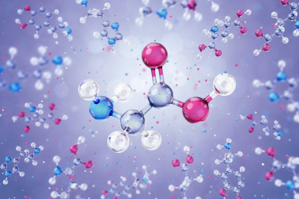 Molecule of Glycine stock photo