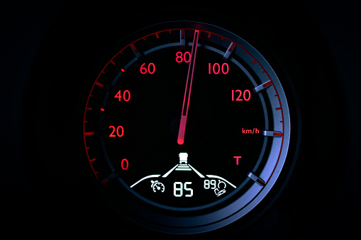 Odometer of a truck with the automatic driving system connected.