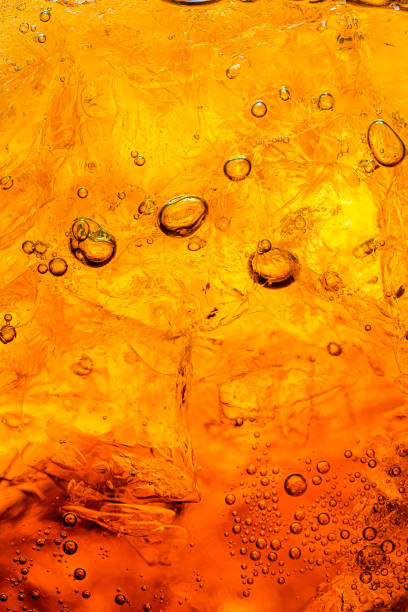 Cola with Ice. Food background ,Cola close-up ,design element. Beer bubbles macro,Ice, Bubble, Backgrounds, Ice Cube, Abstract Background