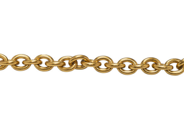 istock Golden chain isolated on white background. 1303353253