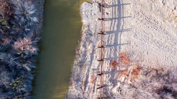 Drone View of the A Normandy Barrier at the International Border Between Mexico and The United States Aerial View of the A Normandy Barrier at the International Border Between Mexico and The United States jeff goulden border security stock pictures, royalty-free photos & images