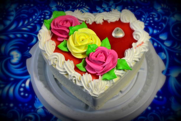 istock ice cream cake decorated with roses 1303353481