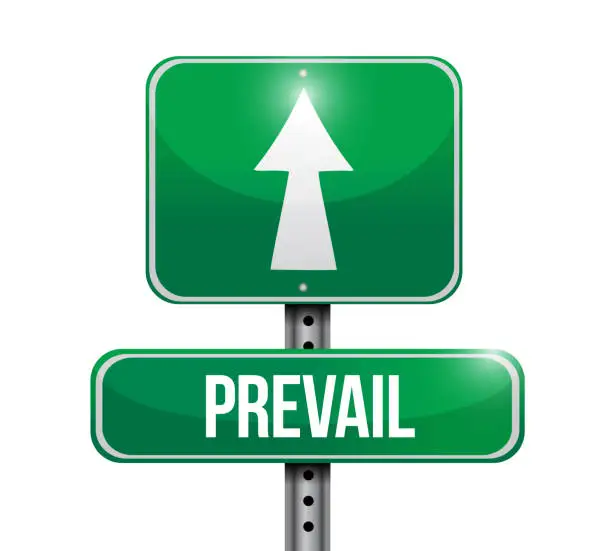 Vector illustration of Prevail road sign illustration design