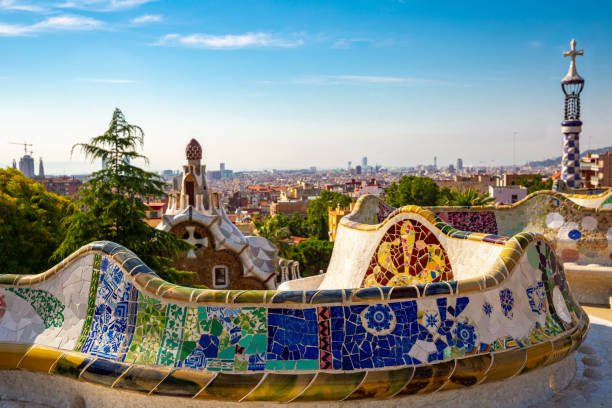 istock Park Guell is the famous park designed by Antoni Gaudi 1303358646