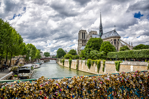 Cathedral, Heart Shape, Summer, Built Structure, Church\n\nLove lockers on Pont des Arts, Paris, France.