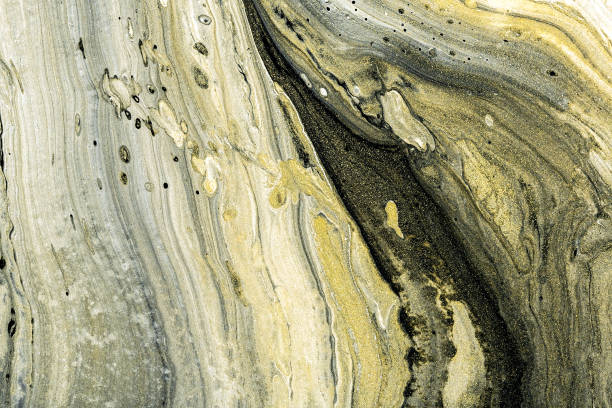istock Acrylic Fluid Art. Liquid black, white and gold marble textures 1303368662