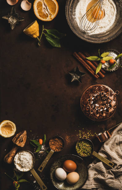istock Citrus and pistachio bundt cake in cooking, copy space 1303370357
