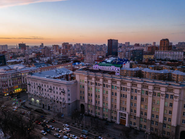 Aerial view of historical downtown of Rostov-on-Don Aerial view of historical downtown of Rostov-on-Don. rostov on don stock pictures, royalty-free photos & images