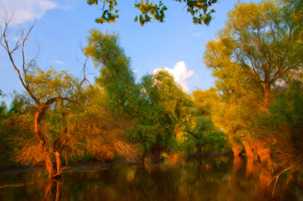 istock Oil landscape painting 1303371606