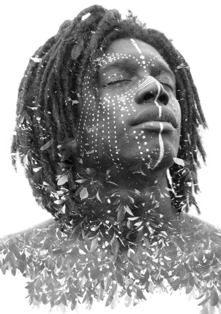 istock A Double exposure contrast portrait on a  white background 1303376500